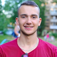Young man with braces