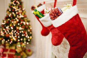 a closeup of stockings hanging