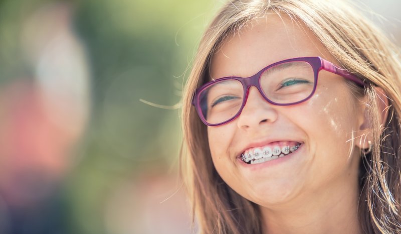 someone smiling with braces